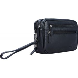 Nero' Sac De Poignet Homme Cuir Vintage Sac À Main Pour Tablette 8,4 Pouces Sacoche À Idéal Comme Portefeuille Porte-Monnaie - Neuf