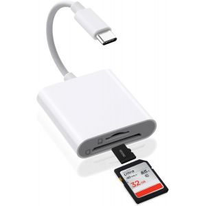 2en1 USB C Lecteur de Carte SD, Adaptateur Micro SD vers Type C OTG, Adaptateur Carte de Cam&eacute;ra SD pour Cartes SDHC SDXC TF Compatible avec iPhone 15 Plus Pro Max MacBook Air Pro Galaxy S24 S23 - Neuf