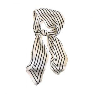 Soie Sentiment Foulard Satin Hair Foulard Pour Les Femmes 3,8 X 43 Pouces Carr&eacute; Noir Longue &Eacute;charpe En Cadeau - Neuf