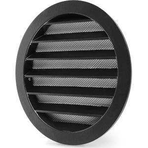Grille Aeration Ronde 160mm Avec Moustiquaire Alu, Int&eacute;rieur Fonte d'aluminium, Grille Ventilation Exterieur pour Camping-cars, Garage, Stable aux UV, Antirouille - Neuf