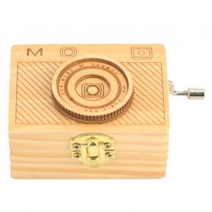 Boite a musique en bois a manivelle, jolie boite a musique populaire, decoration d'interieur, cadeau (#B) - Neuf