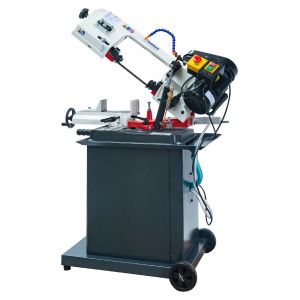 Scie à ruban mobile pour métaux -45°/+60° capacité de coupe ronde 128 mm 0,55 kW 230V 3 vitesses système d'arrosage Torros SC135G - Neuf