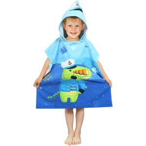 Tianyi-Cape De Bain Enfant Poncho De Bain Enfant Serviette De Bain Enfants Serviette De Plage À Capuche Motifs Mignons Usage Multiple Pour Enfants De 2 À 8 Ans (Crocodile) - Neuf