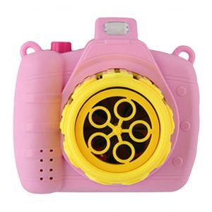 Portable Camera Bubble Machine Toy Automatic With Light Bathing Accessories Pink - Neuf