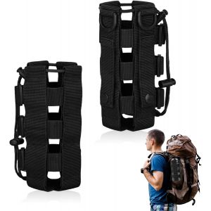 KAL-Lot De 2 Sacs Pour Bouteille D'Eau Militaire - Porte-Bouteille Tactique - Porte-Bouteille Militaire Portable En Nylon - Pour Randonnée, Vélo, Camping - Neuf