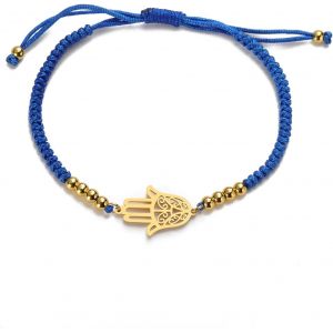 Kal-Bracelet De Fatma Avec Perles Réglables Pour Couple -Fait À La Main -Corde Tressée -Rouge Porte-Bonheur - Neuf