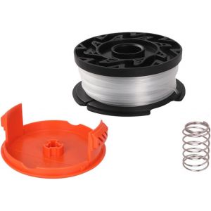 SUBZONAL-Bobine Fil Coupe Bordure,Bobine de Fil Debroussailleuse pour D&eacute;broussailleuse,Spool de Remplacement de Tondeuse &agrave; Gazon avec Capuchon et Ressort Compatible avec Noir et Decker AF-100,1Set - Neuf