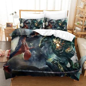 Parure De Lit Spiderman Pour Enfant - Superheroes Housse De Couette Pour Chambre &Agrave; Coucher - En Microfibre Avec Taies D'oreiller King&iquest;Xcm&iquest; - Neuf