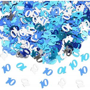 Confettis 10e Anniversaire - D&iquest;&iquest;coration de Table Bleu pour Hommes et Femmes - ? Disperser - Neuf