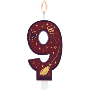 Mevronisshop-Bougies Num&eacute;rot&eacute;es Sur Le Th&egrave;me Du Sorcier Magique, D&eacute;coration De G&acirc;teau D'anniversaire Marron En Forme De Bougie Num&eacute;rot&eacute;e Sur Le Th&egrave;me Du Sorcier Pour Enfants (9) - Neuf