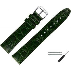 Eryi-Bracelet De Montre 16mm Cuir Croco (Caïman) Gaufrage Avec Couture - Kit De Montage D'outils 52916 - Neuf