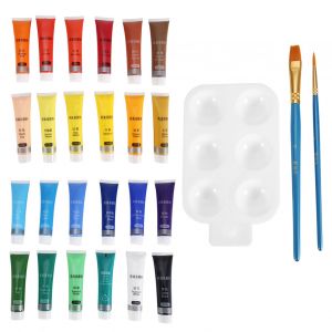Coffret de peinture acrylique pour artistes, 24 couleurs x tubes de 25 ml, pigment de dessin professionnel - Neuf