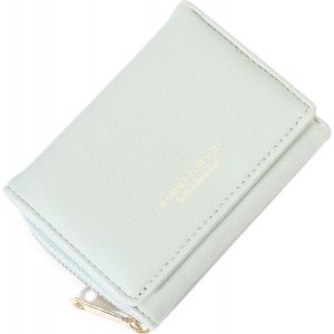 CAUC-Mini portefeuille pour femme en cuir - Petit portefeuille pour femme - Grande capacit&eacute; - Petit porte-monnaie pour femme - Nombreux compartiments - Grand, vert, &Eacute;l&eacute;gant - Neuf