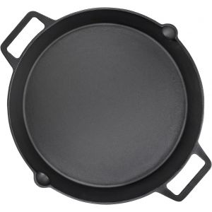 Subzonal-Po&ecirc;le &Agrave; Griller Universelle En Fonte &Oslash; 40 Cm, Grande Po&ecirc;le Ronde En Fonte Avec Deux Poign&eacute;es Et Deux Becs Verseurs, Po&ecirc;le &Agrave; Frire Multifonctionnelle - Neuf