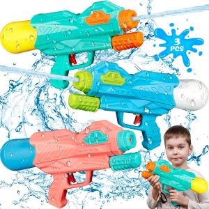 Kal-3 Pcs Puissant Pistolet A Eau,250ml Water Gun Portée De 6-8m,Jouet D'extérieur Pour Enfants,Pour Garçons Et Filles Cadeau Pour Les Plein Air, Piscine, Plage. - Neuf