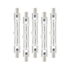 Paquet De 5 R7s 118mm 300w 230v,R7s Ampoule Linéaire Halogène,Lampe Halogène À Intensité Variable Pour La Construction Wo - Neuf