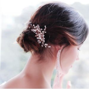 Kalvd-Peigne À Cheveux De Mariée En Cristal Pour Mariée-Accessoire De Cheveux De Mariée-Accessoire De Cheveux De Mariée-Pour Femme-Argenté - Neuf