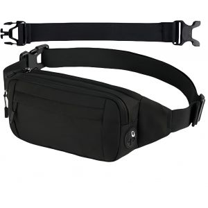 SJZG-Sac Banane Noir Pour Homme Et Femme - Petit Sac Banane - Avec Sangle D'Extension, Noir , Sac Banane - Neuf