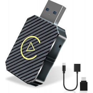 Adaptateur Carplay Sans Fil,App-Le Carplay 2 En 1 Cl&eacute; Smt-Ac01 Convertit Carplay Filaire En Sans Fil Pour Les Voitures Avec Aa&Carplay,Mini&Stable,Noir - Neuf