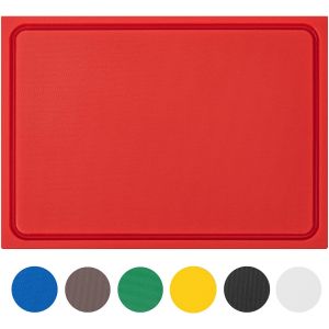 Planche À Découper En Plastique Pe-Hd Rouge, 60x40x2 Cm, Passe Au Lave-Vaisselle, Extra Épaisse, N'abîme Pas Les Couteaux Bac À Jus - Neuf
