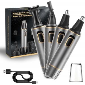 Tondeuse Nez Homme, 4 En 1 Professionnelle Tondeuse Nez Oreilles Homme, Electrique Sans Douleur Tondeuses Nezs & Rasoir Nezs Hommes,Étanchéité Ipx7,Lames À Double Tranchant, Nettoyage Facile - Neuf