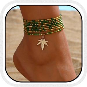 Bracelet De Cheville Bohème En Perles Superposées Pour La Plage, L'été, Les Pieds Pour Femme, Taille Unique, Plastique, Pas De Gemme - Neuf