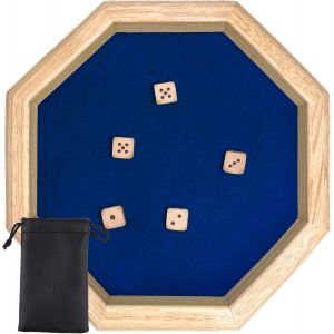 Eryi-Piste De Dés, 25.5cm/10.04 In Plateau De Des En Bois,Plateau De Des, Piste De Des, Piste De Des+Dés & Ceintures, Convient Pour Plateau Jeu De Dés Pour Les Jeux De Table Dnd Et Rpg - Neuf