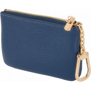 Porte-Monnaie En Cuir Pleine Fleur Pour Homme Et Femme - Étui À Clés En Cuir Coin Purse Petit Portefeuille Pour Femme Avec Porte-Clés (Bleu Marine),Bleu Marine,Moderne Et Minimaliste - Neuf