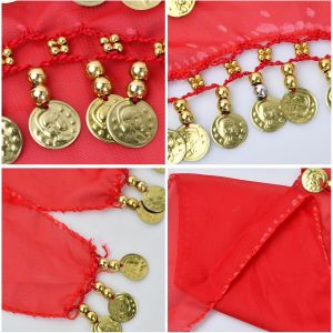 Asfasfq-Ceinture Danse Orientale Femme, Écharpe De Hanche En Mousseline Avec 128 Pièces D'or, Jupe De Danse Du Ventre (Fr/Es, Alpha/Lettres, Taille Unique, Taille Normale, Taille Normale, Violet) - Neuf