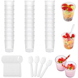 Lot De 50 Verrines Plastique 55 Ml &iquest; R&eacute;utilisables - Neuf