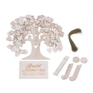 Arbre G&eacute;n&eacute;alogique,Livre D'or De Mariage,Livre D'or En Bois 3d,D&eacute;corations De F&ecirc;te De Mariage Rustique - Neuf