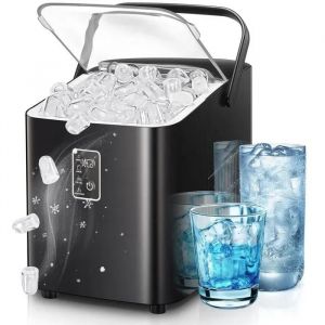 Fohere Machine A Glacons, Glacons En 5 Minutes, 14 Kg En 24 Heures, Mini Machine A Glacons Autonettoyante, 2 Tailles De Glacons Pour - Neuf