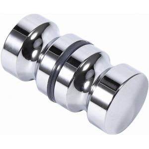 TRAHOO-1 Pièces Poignée de Porte Salle de Bain en Alliage D'aluminium,Rondes Bouton de Porte de Douche en Verre Chromé pour Salle de Bain Cuisine Hôtel,30 mm - Neuf
