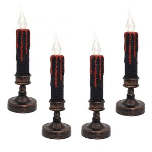 LED Bougie Lampe 5.5*20.5 cm 2 Paires de Bougies sans flamme pour Halloween, Aliment&eacute; par Batterie, Bougies - Neuf