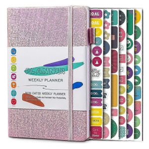 Cahier A5 Cahier De Journal En Papier Avec Sangle Élastique Et Autocollants De Journal - Neuf