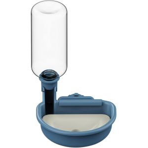 Cmws-Distributeur Eau Chien Cage, 480ml Abreuvoir Pour Cage A Chien Anti-Gouttes Distributeurs D'eau Pour Animaux Chien Chat Lapin (Bleu) - Neuf