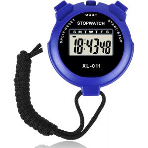 Kalanka-Chronom&egrave;tre &Eacute;lectronique &Eacute;tanche, Multifonction Chronom&egrave;tre De Sport, Chronom&egrave;tres Montre Num&eacute;rique D'arbitre Par Intervalles Abs Ext&eacute;rieure Avec Lani&egrave;re (Bleu) - Neuf
