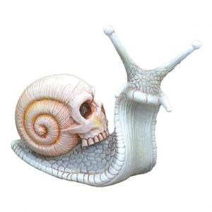 Escargot crâne d'Halloween, sculpture de crâne, décoration d'intérieur en résine, décoration de jardin extérieure, art du crâne S - Neuf