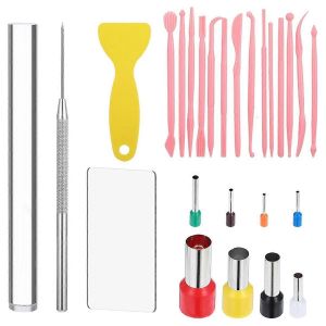 Kit d'outils pour argile polym&egrave;re 26 pi&egrave;ces avec rouleau,emporte-pi&egrave;ces,outils de sculpture, - Neuf