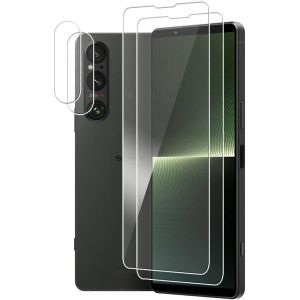 Vitre Trempée Pour Sony Xperia 1 V - Hd Ultra-Fin 0,25 Mm, Dureté 9h Anti-Rayures & Anti-Choc, Pack 2x Écran + 2x Protection Caméra - Neuf