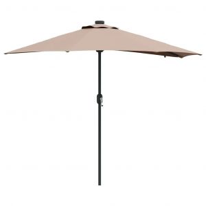 Parasol De Jardin Pliable Moderne 294 X 150 X 223 Cm Protection Solaire En Polyester Taupe Helloshop26 02_0058661 - Neuf