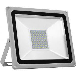 dgbcz-Projecteur LED blanc froid 50 W super 5000 lm Projecteur extérieur 6500 K blanc froid IP65 étanche pour sport, garage, jardin, arrière-cour [Classe énergétique F] - Neuf