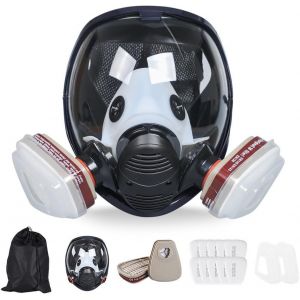 ChenQuanSarl-4008 Masque Respiratoire Complet Avec Filtre | Anti-Buée, Anti-Gaz, Anti-Poussière, Masque À Gaz | Masque À Gaz Idéal Pour La Peinture, Le Travail Du Bois, La Construction, Le Meulage, L - Neuf