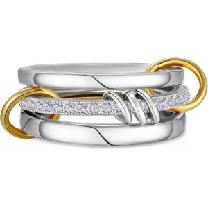 Tianyi-Bague En Argent Sterling Empilable Pour Femme - Bagues Mixtes - Ne Ternit Pas - Bagues Anti-Anxi&eacute;t&eacute; - L-T - Neuf