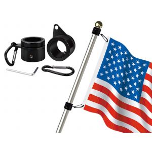 Kit de fixation pour m&acirc;t de drapeau avec anneaux pivotants &agrave; 360&deg; - 2 pi&egrave;ces - Neuf