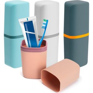 4 Pcs Etui À Brosse À Dents De Voyagetasse De Brosse À Dents Portable Gobelet À Brosse À Dents De Voyage Boîte À Brosse À Dents Pour Voyage Camping Maison L¿École Voyage D'affaires - Neuf
