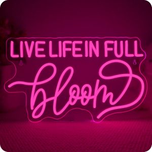 Live Lifein Panneau N&eacute;on Rose Pour D&eacute;coration Murale, Lampe N&eacute;on Live Led, Avec Alimentation Usb, Pour Chambre &Agrave; Coucher, Mur, F&ecirc;te, D&eacute;coration, Chambre - Neuf