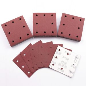 50 Pièces Feuilles Abrasives,110x115mm Papier a Poncer 180 Grains Papier Abrasif pour Bosch Ponceuse Vibrante Polir et Enlever La Rouille - Neuf