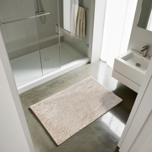 KAL-Tapis De Bain Faith - Tapis Rectangulaire 50 X 90 Cm - Doux Et Moelleux Sous Les Pieds - Poils Moyens - Séchage Rapide Et Résistant À L'Eau - Antidérapant - Lavable En Machine - Crème - Neuf