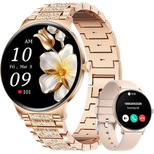 Montre Connectée Femme Avec Appel Bluetooth, Smartwatch Ip68 Avec Fonction Féminine, Fitness Activity Tracker 120+ Modes Sport/Fréquence Cardiaque/Sommeil/Spo2 Montre Connectée Pour Android Ios - Neuf